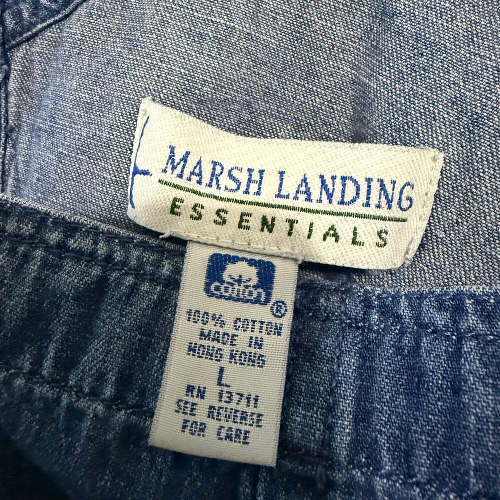 Retro MARSH LANDING Women’s Playsuit Blue Straight Denim Romper, Size L - Picture 5 of 5